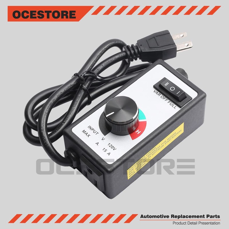 OCESTORE Variable Fan Speed Controller AC 120V 15A Replacement For