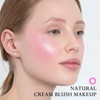 Boobeen Cream Blush Stick for Cheek and Lips, Soft and