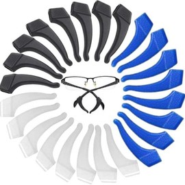 Glasses Ear Grip - 15 pairs Kids and Adults Sport Eyeglass Strap Holder, Eyewear Retainer, Silicone Anti Slip Holder For Glasses - Color: Clear,black,blue1