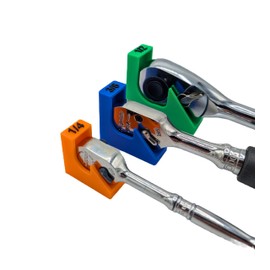 TR Toolsuk Magnetic Ratchet Organiser Set – 3pc 1/4", 3/8", 1/2" – Strong Magnet Socket Holders – Vibrant Colours – Made in UK – Lifetime Warranty (Orange)