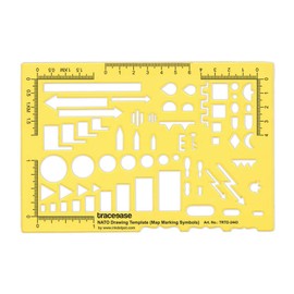 Traceease NATO Drawing Template Military Map Marking Drafting Stencil,Designing Template Measuring Ruler