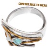 GRIRIW Open Ring Adjustable Turquoise Jewelry for Women Retro Blue