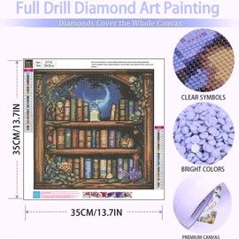 Diamond Art Kits for Adults- Book Diamond Painting for Adults, Gem Painting Kit for Adult as a Home Wall Decoration Gift 14x14 Inch