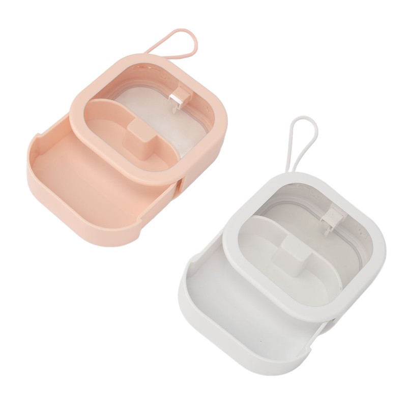 2pcs Hair Tie Organizer Box Multifunctional Transparent Top Hair Accessory