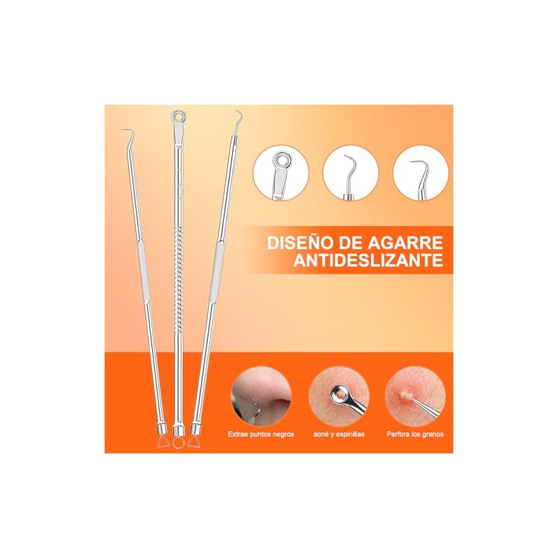 Kit Extractor de Puntos Negros y Espinillas de Acero Inoxidable