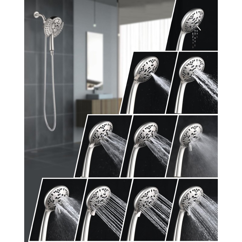 INAVAMZ 2.5GPM Shower Heads with Handheld Spray Combo: 7.2" Rainfall
