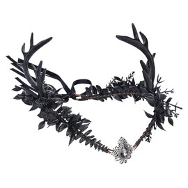 MOSTORY Gothic Flower Antler Headpiece Elf Cosplay for Renaissance Women