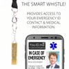 Safety Whistle on Lanyard, Engraved Whistle Aluminium, Very Loud Dual