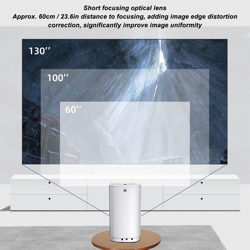 WiFi Movie Projector, Support Same Screen 1920x1080 Resolution White USB