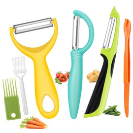 Senbowe Upgrade Potato Peeler for Kitchen, 6PCS Stainless Steel Vegetable Peeler, I and Y Food Peeler for Apple Fruit Carrot Zucchini Cucumber,Good Grip Veggie Peeler Makes Peeling Very Easy