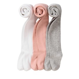 artie Girls Baby School Cotton winter Tights Opaque Pantyhose for kids (white, light grey, pink, 12-24 months)
