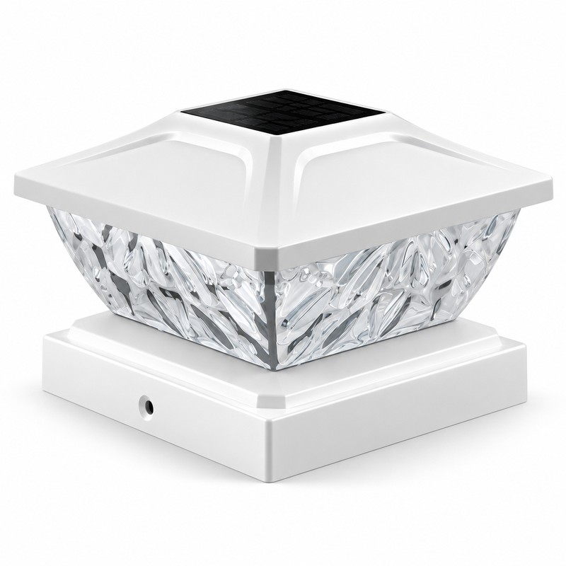 White Solar Post Cap Lights for Fence & Deck –