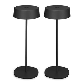 TORCHSTAR Rechargeable Table Lamps, LED Cordless Table Lamp, Dimmable Portable Indoor/Outdoor Desk Lamp, 4000mAh Battery Operated, 2700K Soft White, Hidden Charging Port, Black, Pack of 2