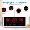 Reloj De Pared Digital Con Termómetro, Alarma Y Calendario