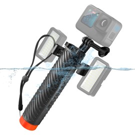 REYGEAK Floating Hand Grip for GoPro Hero 12/11/10/9 Underwater Grip Stick with Lanyard Floating Handler Mount Waterproof Selfie Stick Compatible with DJI Osmo Action 4 Insta360