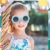 3 Pieces Kids Flower Sunglasses Toddler Girls Round Flower Glasses
