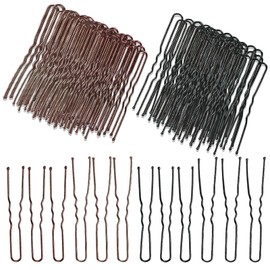 Pack of 200 Hair Pins, Metal Wave Shape Hair Clips, Brown Metal Hair Clips, U-shaped Hair Pins, Black, U Hair Clips for Girls, Hairpin, Hairdressing Salon Hair Styling