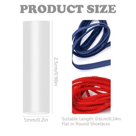 CANIPHA 20Pcs Rope Head Sealing Heat Shrink Tubing Aglets for Shoelaces, Shoe Lace Ends Tips Rubber Shoe Laces, Shoelace Clips Rope Laces Used for DIY Shoelace Heads, Clothing Rope Heads