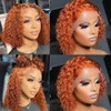 GOLFMAX Ginger Water Wave Bob Wig Human Hair Transparent HD