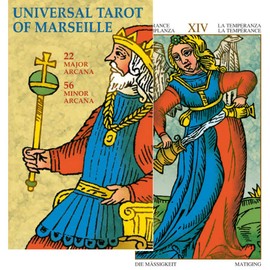 Tarot Cards, 78 Cards, Marseille Edition, Tarot Divination Telling, Universal Tarot of Marseille (English Language Not Guaranteed)