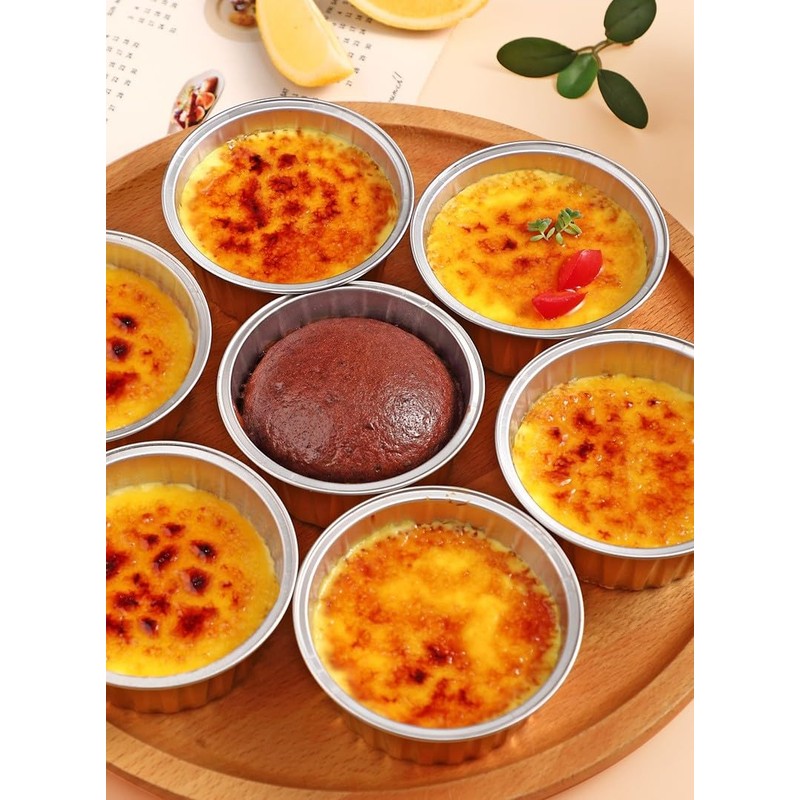 50 Pcs 5oz Reusable Aluminum Foil Cupcake Baking Cups Mini