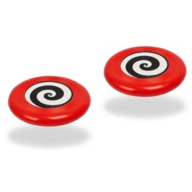 Lizzy 2 x Frisbee Flying Disc (21.5cm) | Bright Durable Frisbee Outdoor Throw & Catch Toy for Kids & Adults | Colourful Plastic Sports Disc with Curved Grip | Easy to Throw & Catch for Fun (Red)