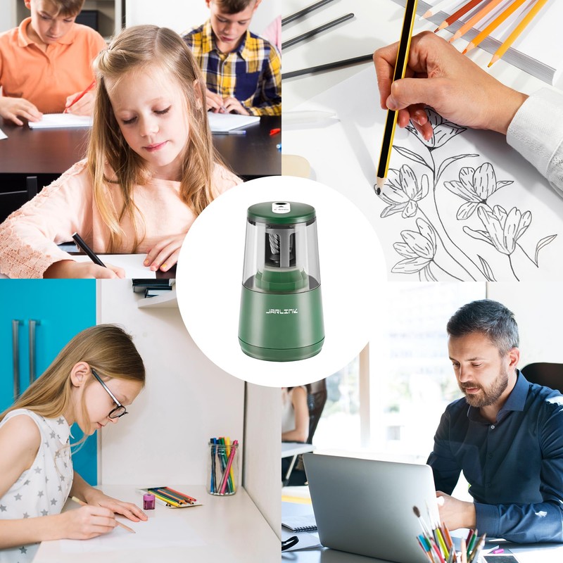 JARLINK Electric Pencil Sharpener, Heavy-Duty Helical Blade to Fast Sharpen,