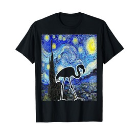 Flamingo Starry Night Flamingo Lover Van Gogh Flamingo Bird T-Shirt