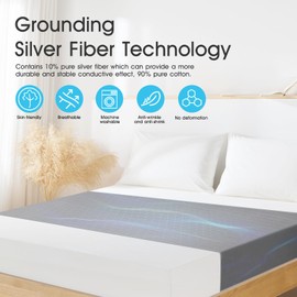 E-ROOM TREND Grounding Mat Earthing UK | 10% Pure Silver Fiber 90% Organic Cotton Grounding Bed Sheet | for Improved Sleep Natural Wellness Healthy Earth Enegry (GBS368G) | 68 x 132cm | Gray