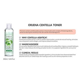 ORJENA Centella Tonificante 250ml  Tonificante Facial Calmante e Hidratante con Extracto de Centella Asitica para Todo Tipo de Piel