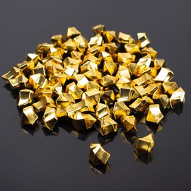 DomeStar Fake Ice, 150PCS 2.5Cups Gold Acrylic Ice Fake Plastic Gold Nuggets Gold Rocks Gems Marble Vases Fillers Table Scatter Decoration