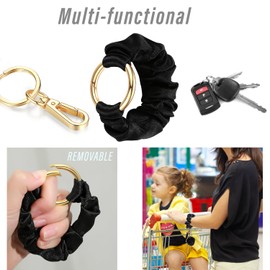 SAM & LORI Key Bracelets for Women Wristlet Keychain for Women Birthday Gift Mom Mother Scrunchie Wrist Key Holder Large Car Keys Ring Wristband Stretchy Valentines Stocking Stuffers Christmas Day