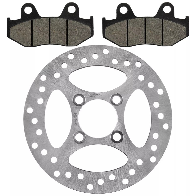 Caltric Rear Brake Disc Rotor with Pads For Yamaha Raptor