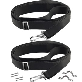 2 Pack Bimini Boat Top Straps, Heavy Duty Adjustable Straps with Hooks 28"~60" Awning Marine Webbing Boat Canopy Straps w/ 2 Stainless Steel Pad Eye Straps