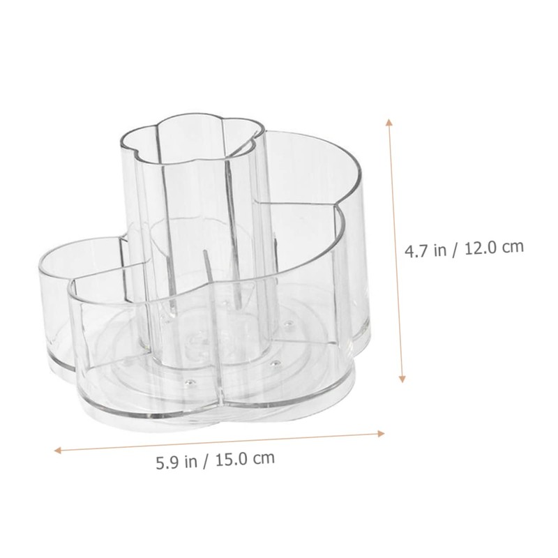 WOONEKY Makeup Brush Holder Rotatable Vanity Organizer with Compartments Compact