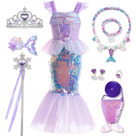 Agture Ariel Style Dress, Children, Mermaid, Cosplay, Halloween, Princess, Children, Princess Dress, Cosplay, Girls, Kids Costume, Birthday Gift, Party, Shichi-Go-San Photography, Christmas Surprise