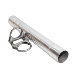 2"ID x 17" Length Exhaust Pipe Stainless Steel Exhaust Tubing with 2x U Bolt Clamps