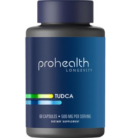ProHealth Pure TUDCA | Clinically Studied | Third-Party Tested | 500 mg per Serving, 60 Capsules
