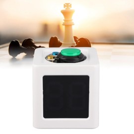 LED Race Clock Cube Timer 1.4in 4 Sided Digital Shot Countdown Stopwatch for Private Poker Decor (White)