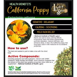 100% Pure California Poppy Extract Tincture for Stress Sleep Relaxation 2oz Apothecary US