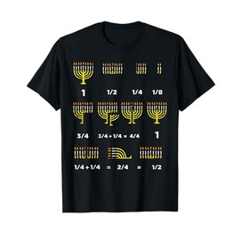 Hanukkah Math Fractions Menorah Chanukah Teacher Men Women T-Shirt
