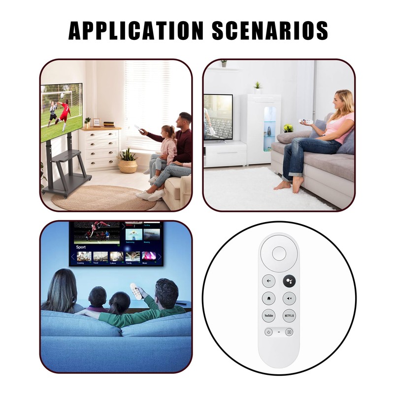 1PCS Replacement Voice Remote Control for Google Chromecast 4K Snow