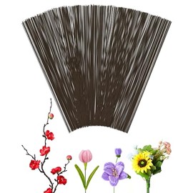 100 PCS FIVEIZERO 26 Gauge Beown Floral Wire Stems for Artificial Flower Making, Florist Wire for Crafts, Alambre para Flores for Wreaths and DIY Projects