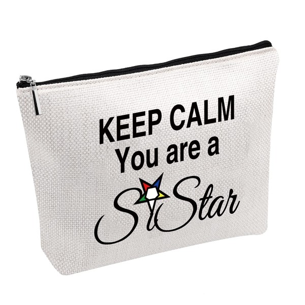 Bolsa de cosméticos con estrellas del este de viaje con diseño de estrellas con texto en inglés "Keep Calm You're A Sistar OES", Bolsa Keep Calm You're A Sistar