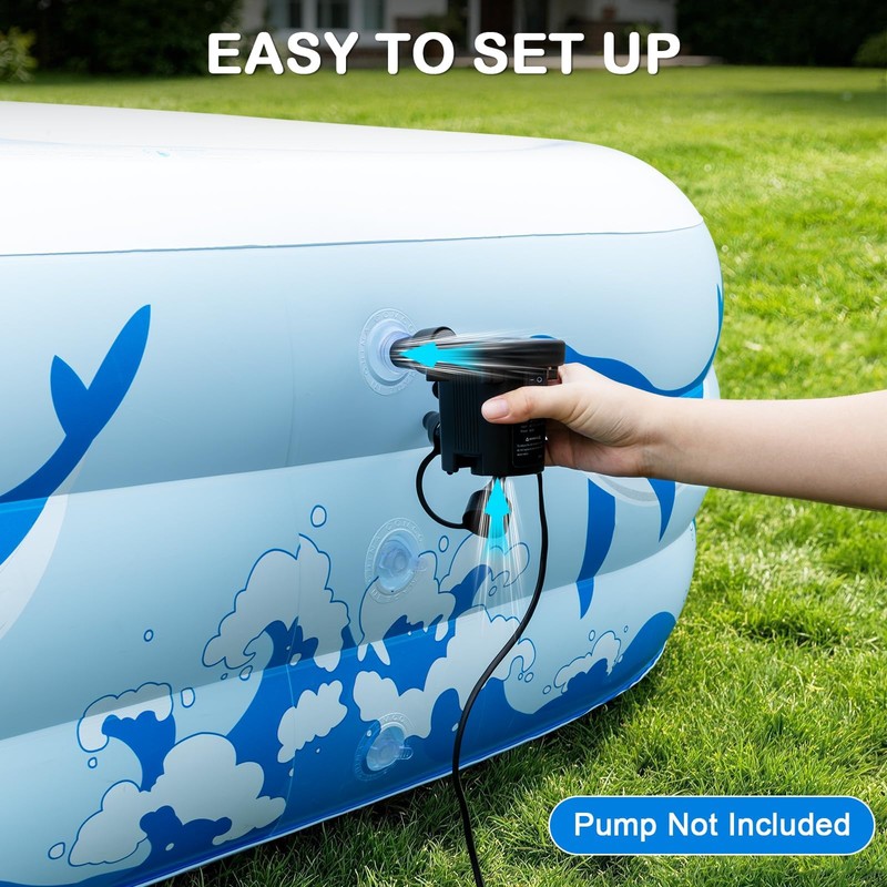 Large Inflatable Pool with Light, 12TF x 6.5TF Inflatable Swimming
