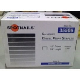 Spotnail 35506 3/8" 50 Series H.M. Staples - 5,000 Count Box