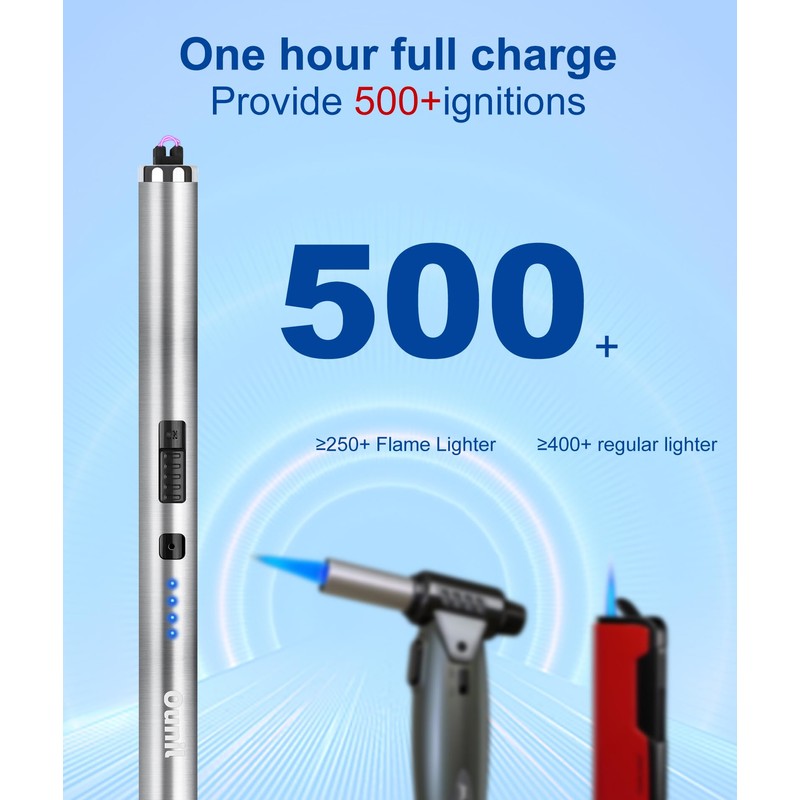 Ounil Electric Lighter Candle lighters USB Rechargeable Type-C Windproof Flameless