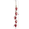 Deco 79 Red Metal Decorative Hearts with Jute Hanging Rope,