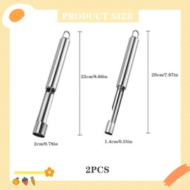 CENCERY 2 Pieces Apple Corer, Stainless Steel Apple Corer, Fruit Core Remover, Apple Corer with Hanging Loop, Practical Kitchen Appliance for Coring Apples