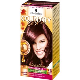Schwarzkopf Country Colours Intensive Hair Colour 75 Madagascar Red Black Level 2 Pack of 3 x 123 ml